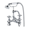 [BTTT104] Traditional Bathroom Bath Shower Mixer Tap and Kit, Crosshead Handles - Chrome - Cutout