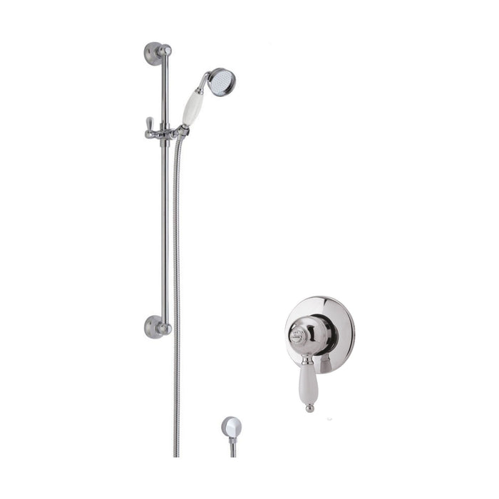 [BSBT50MV1] Traditional Concealed Manual Valve & Slide Rail Shower Set - Chrome/White - Balterley - Cutout