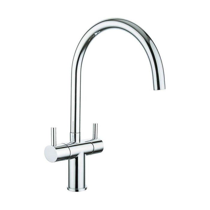 [BKT016] Traditional Dual Handle Kitchen Mixer Tap - Chrome - Cutout
