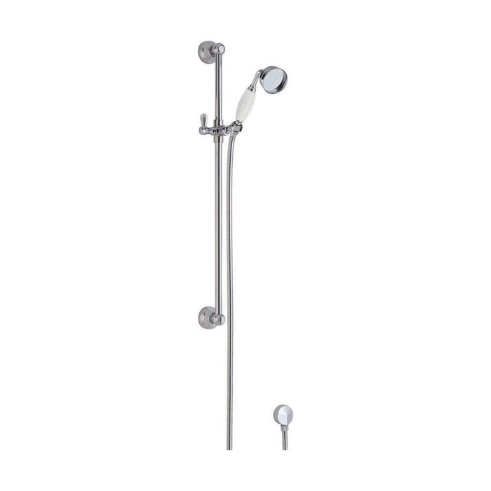 [BSSR211] Traditional Slide Rail Shower Kit with Outlet Elbow - Chrome/White - Cutout
