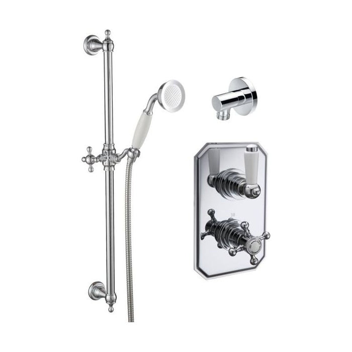 [BSTSS106] Traditional Thermostatic Shower Set with Valve and Slide Rail Kit - Cutout