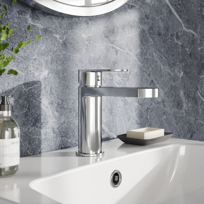 [BTA305] Tresscott Contemporary Round Mono Basin Mixer Tap with Push Button Waste - Choice of Colour