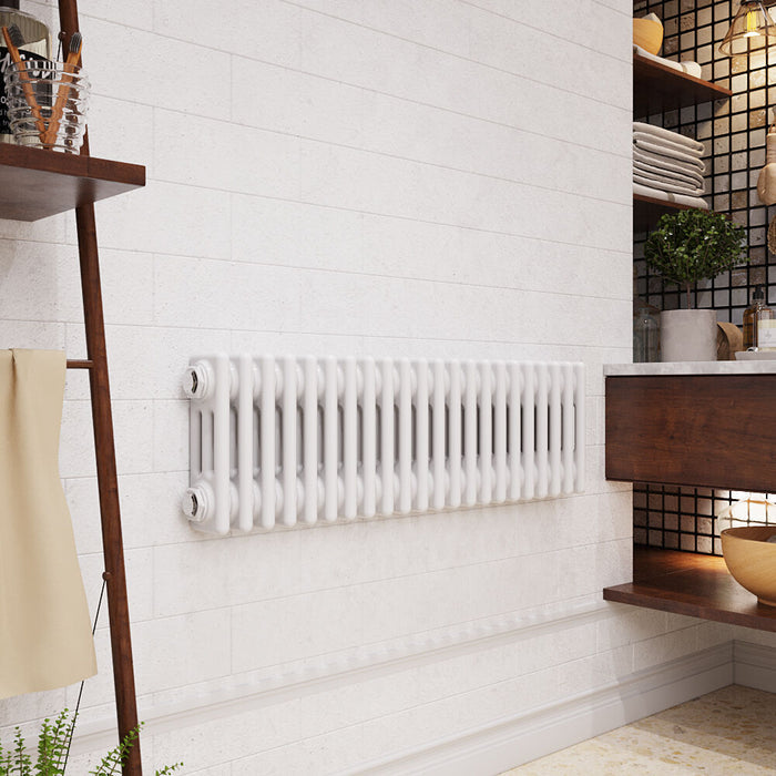 [BHHA303] Triple Column Traditional Radiator 300 x 999mm, High Gloss White - Lifestyle 2