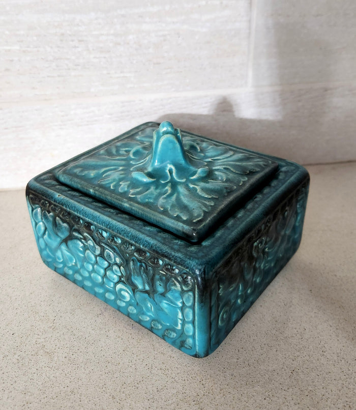 Turquoise Glazed Ceramic Trinket Box