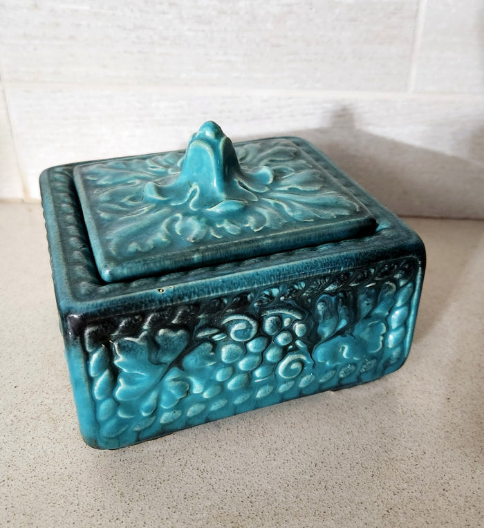 Turquoise Glazed Ceramic Trinket Box