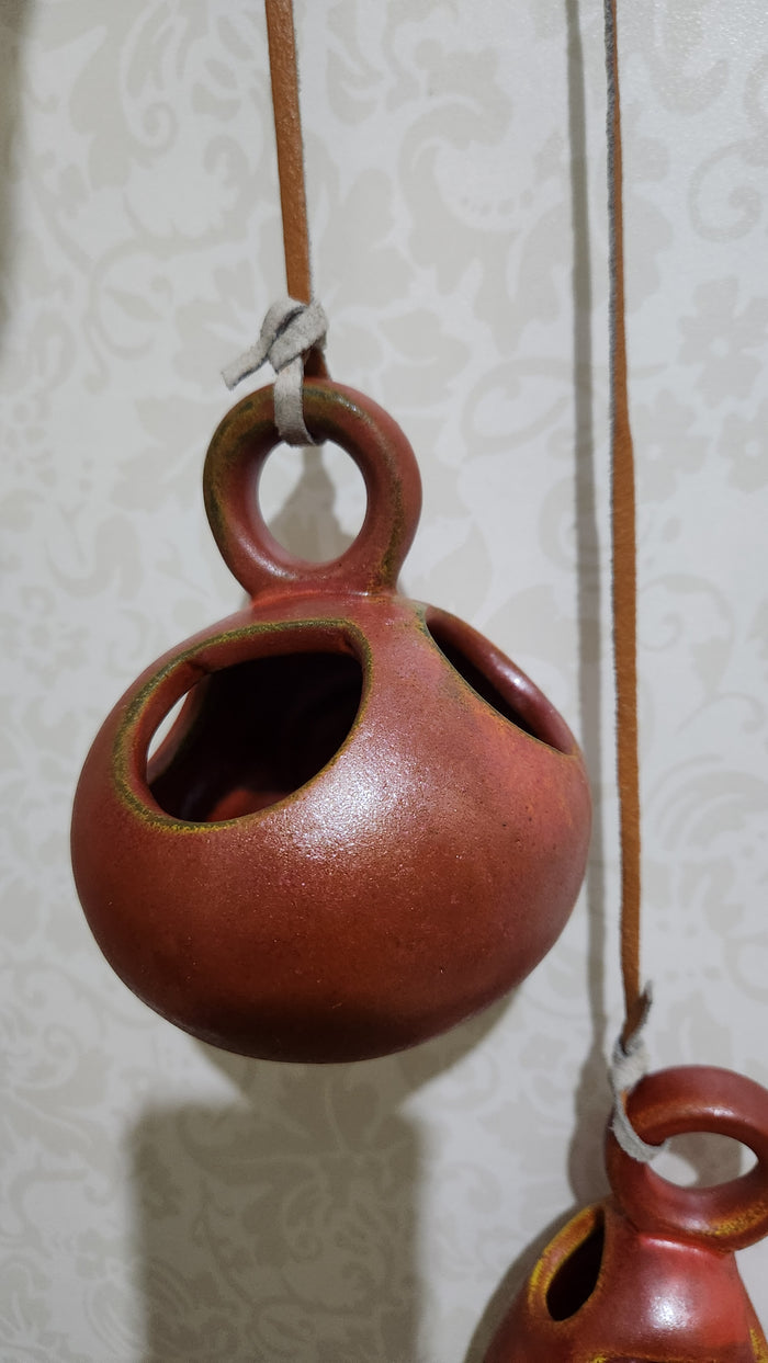 "Tzabar" Katzrin Pair of Hanging Ceramic Bird Nesters