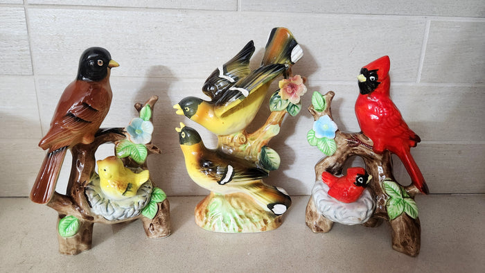 Ucagco Japan Ceramic Bird Figurines Set