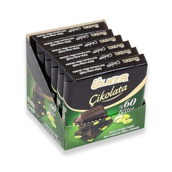 Ulker | Dark Square Chocolate with Whole Pistachios - TryAladdin
