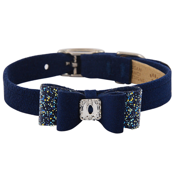 Ultrasuede AB Crystal Stellar Big Bow Collar