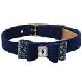 Ultrasuede AB Crystal Stellar Big Bow Collar