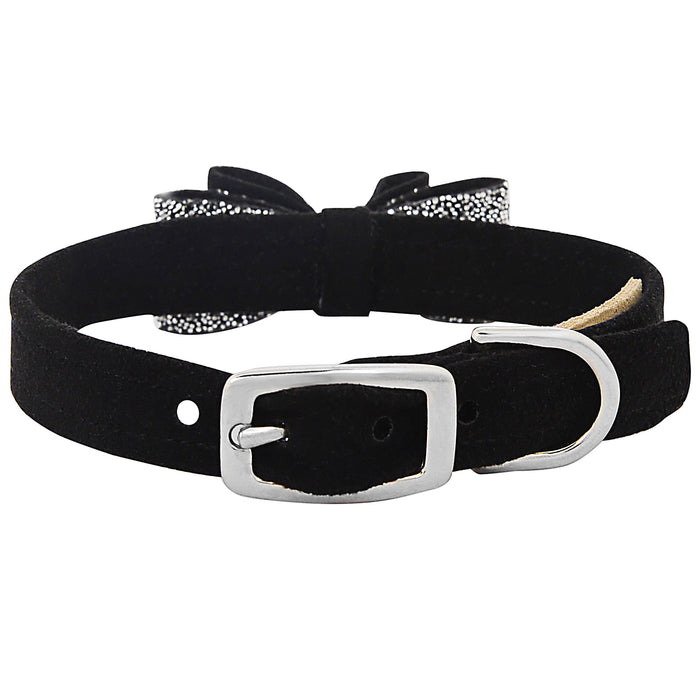 Ultrasuede AB Crystal Stellar Big Bow Collar