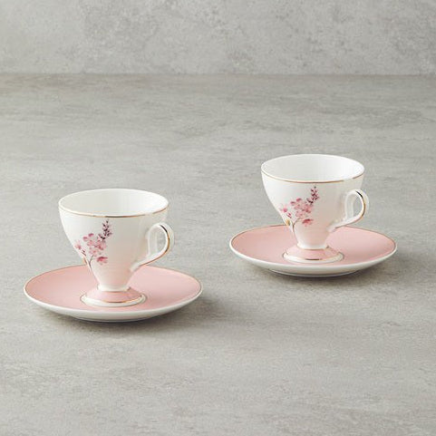 English Home Valentina Premium New Bone China Pink Coffee Cup Set - 4 Piece / 80ml - TryAladdin
