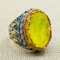 Yellow Tourmaline Men's Ring - TryAladdin