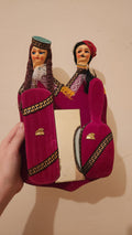 Vintage Czech souvenir dolls with a mirror and 2 hair brushes
