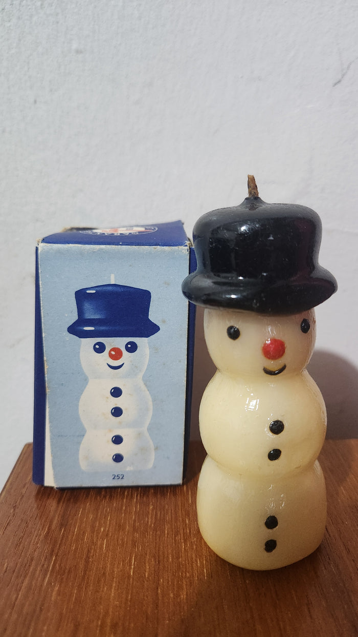 Vintage Gies West Germany Christmas Candle Set - Snowman & Mushroom