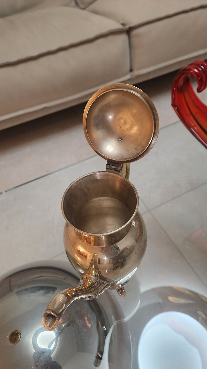Vintage hand-engraved brass teapot