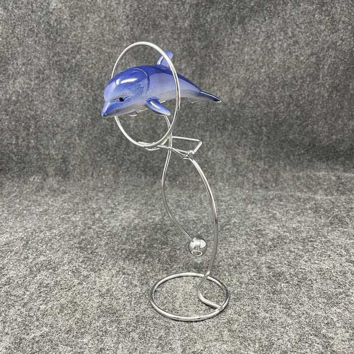 Vintage Kinetic Motion Balancing Dolphin Sculpture - Retro Office Decor