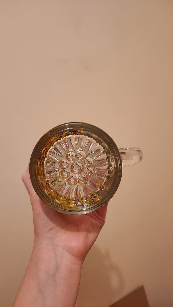 vintage Stammtisch seidel glass beer stein with a pewter lid