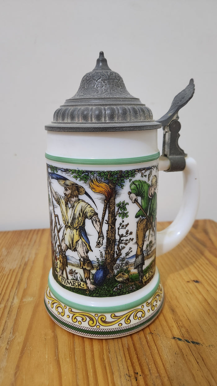 Vintage West German BMF Beer Tankard Bierseidel With Lid - B125