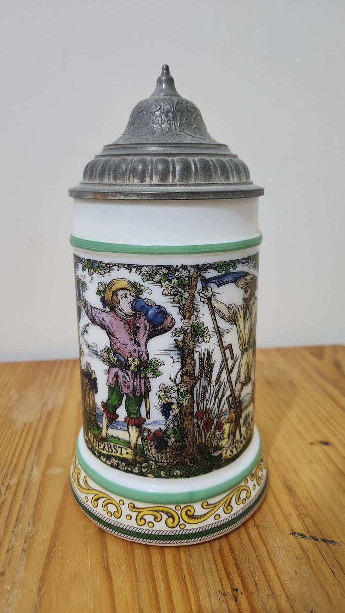 Vintage West German BMF Beer Tankard Bierseidel With Lid - B125