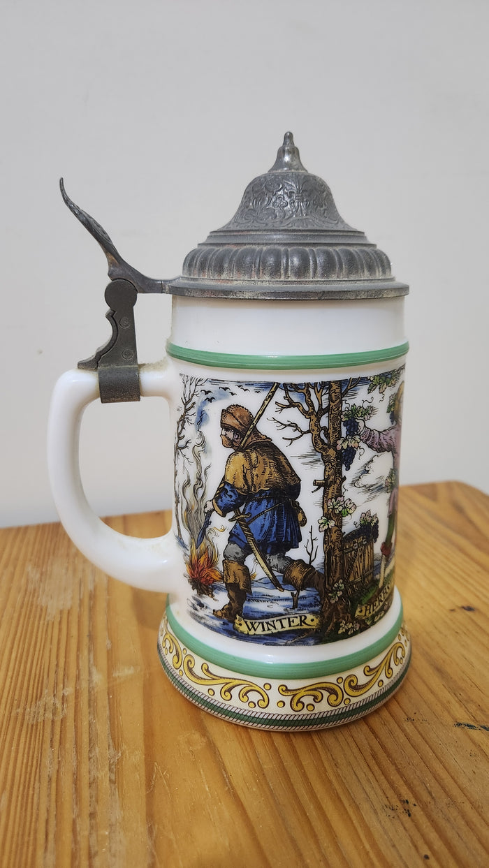 Vintage West German BMF Beer Tankard Bierseidel With Lid - B125