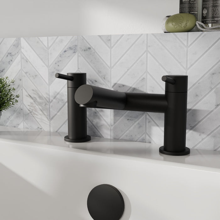 [BTE403] Wetley Minimalist Round Deck Mounted Bath Filler Tap - Choice of Finish - Lifestyle 1
