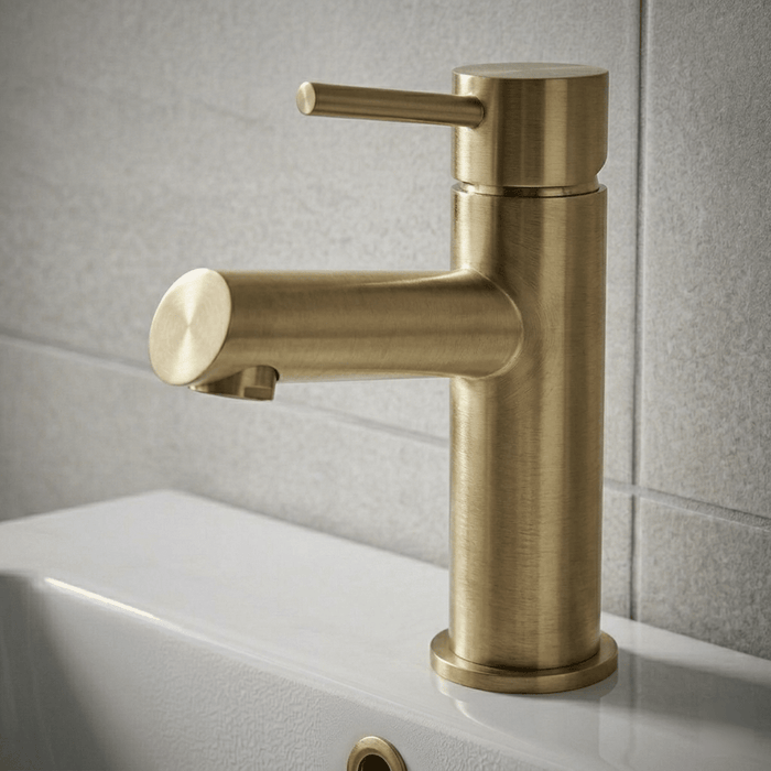 [BTE805] Wetley Minimalist Round Mono Basin Mixer Tap & Push Button Waste - Choice of Finish - Silo