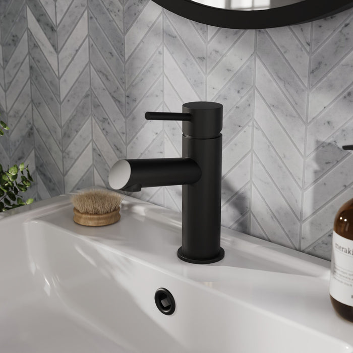 [BTE405] Wetley Minimalist Round Mono Basin Mixer Tap & Push Button Waste - Choice of Finish - Lifestyle 1