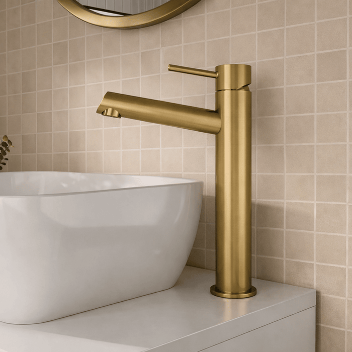 [BTE870] Wetley Minimalist Round Tall Mono Basin Mixer Tap - Choice of Finish - Silo