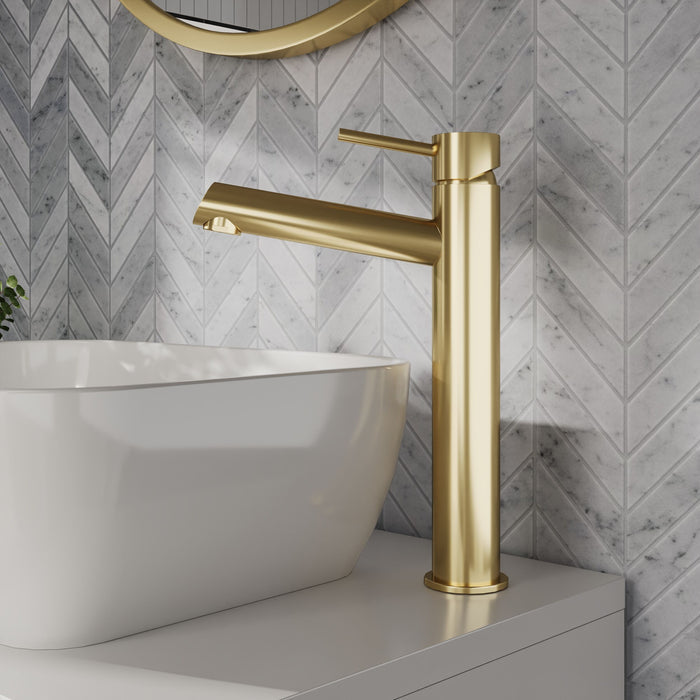 [BTE870] Wetley Minimalist Round Tall Mono Basin Mixer Tap - Choice of Finish - Lifestyle 1