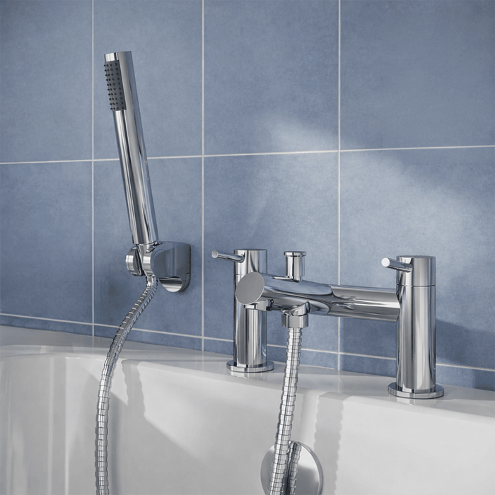 [BTE304] Wetley Round Minimalist Bath Shower Mixer Tap with Shower Kit - Choice of Finish - Silo
