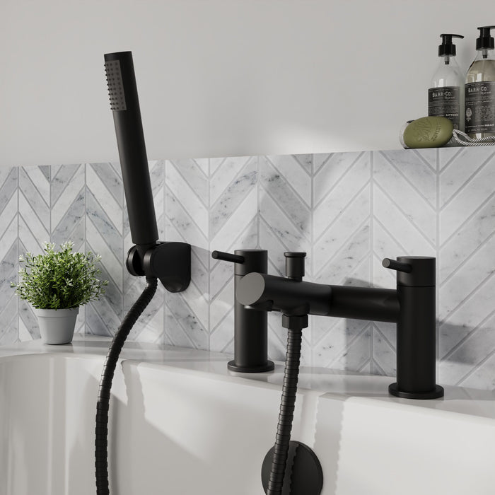 [BTE404] Wetley Round Minimalist Bath Shower Mixer Tap with Shower Kit - Choice of Finish - Lifestyle 1