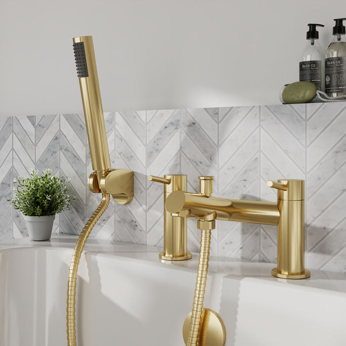[BTE804] Wetley Round Minimalist Bath Shower Mixer Tap with Shower Kit - Choice of Finish - Lifestyle 1