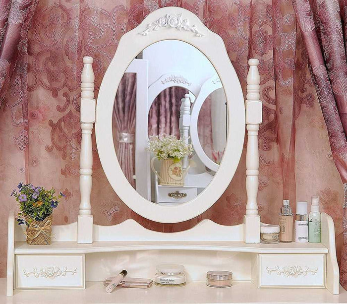 White Vanity Makeup Dressing Table Set - EK CHIC HOME