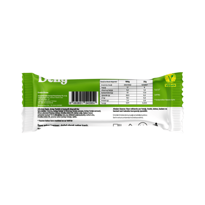 Wholesale Dubai-Style Pistachio & Knafeh Chocolate Covered Fruit Bar - 1 Case - 72 Packs - Aladdin Business