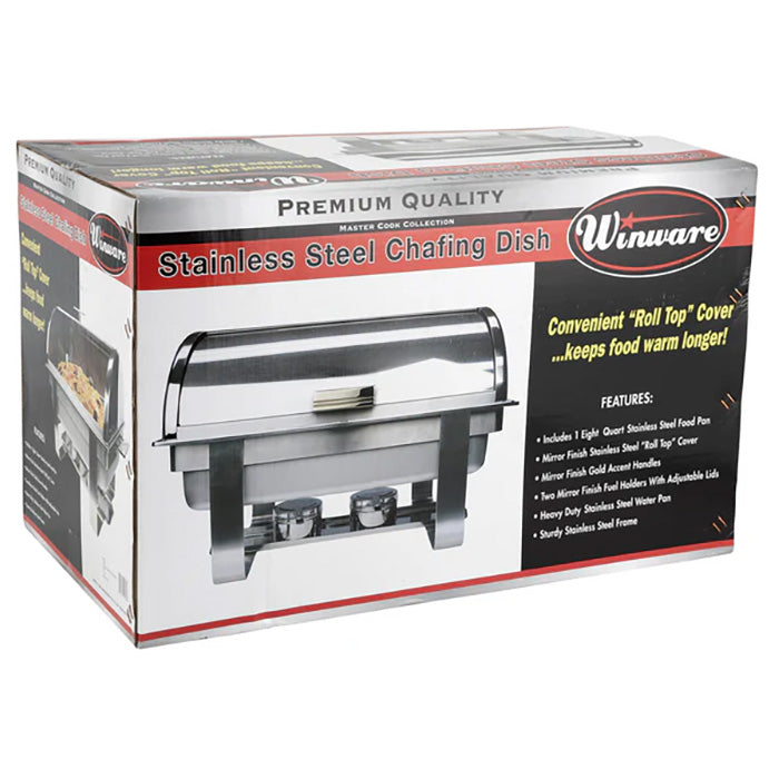 Winco C-5080 - Dallas Full-Size Chafer - Roll Top Cover