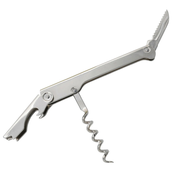 Winco CO-511 - Waiter's Corkscrew with Curved Knife and Bottle Opener