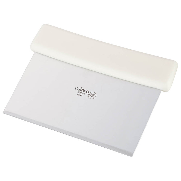 Winco DSC-2W - 6"W Dough Scraper Cutter - Stainless Steel - White Handle