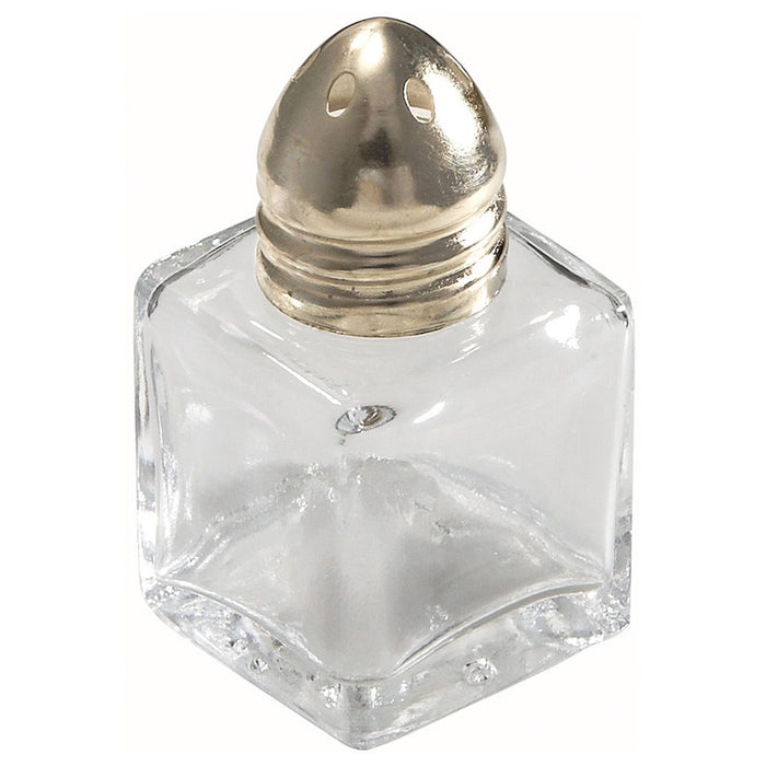 Winco G-101 - 1/2 Oz. Square Salt or Pepper Shakers - Gold Top