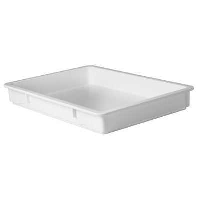 Winco PL-3N - 3" Deep Pizza Dough Box - White Polypropylene