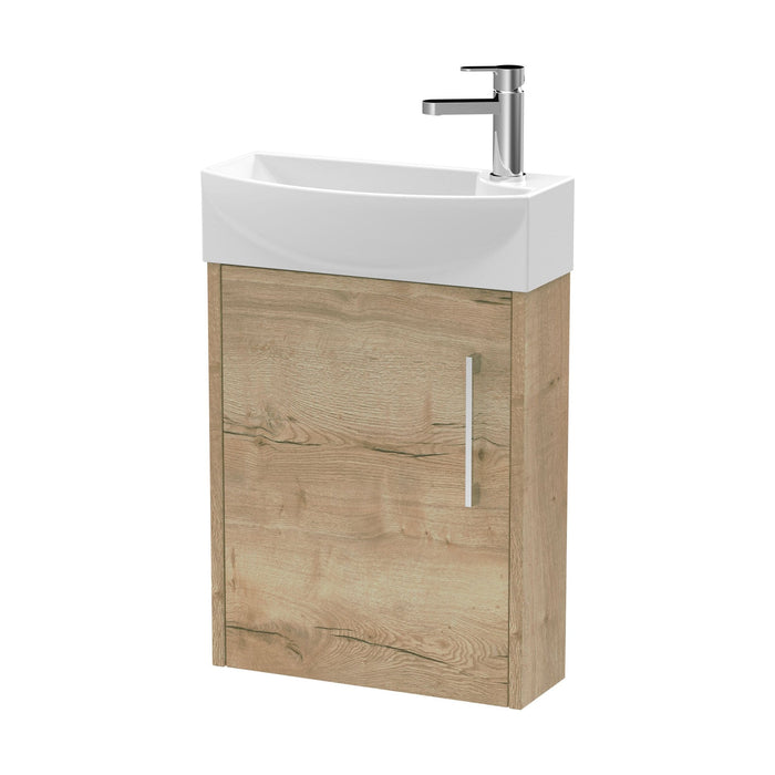 [BFPF1861L] Winshill Contemporary 1 Door Wall Hung Cloakroom Vanity Unit with Basin - Choice of Orientation and Colour - Cutout