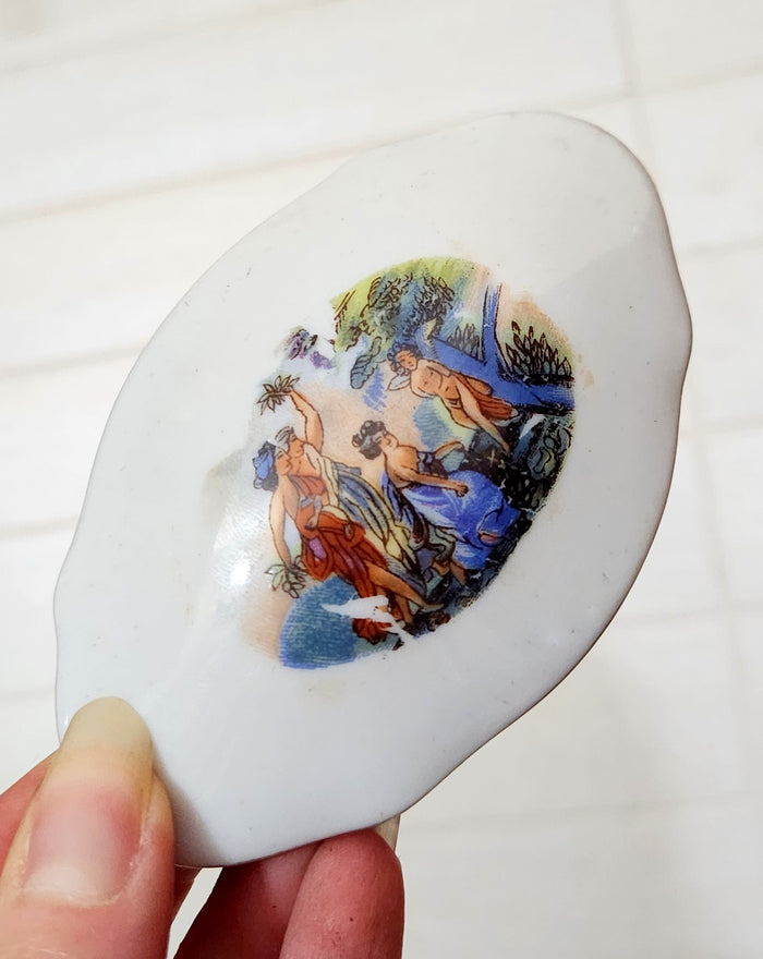 Yamatsu Japan Porcelain Oval Trinket Box