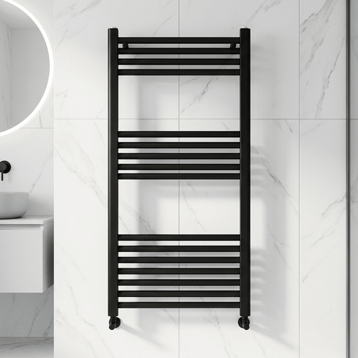 [BH508ANT] Yarnfield Straight Heated Rail Dual Fuel Towel Warmer, 500mm - Choice of Size and Colour - Silo