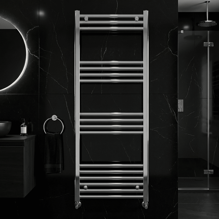 [BH511N] Yarnfield Straight Heated Rail Dual Fuel Towel Warmer, 500mm - Choice of Size and Colour - Silo